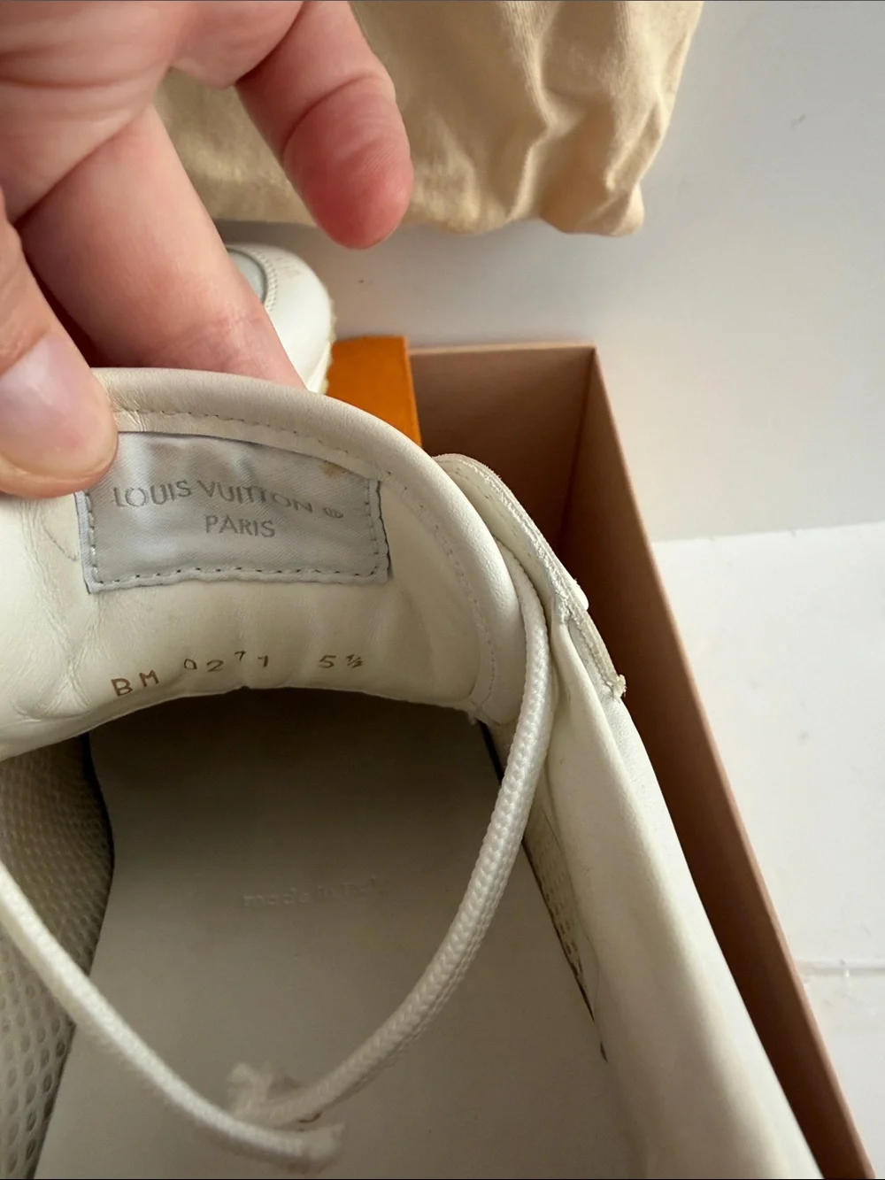 Louis Vuitton Men’s White and Light Gray LV Run Away Sneakers LV women’s 9